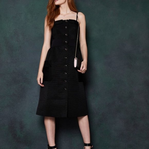 TED BAKER Octovia Button Strap Midi Dress - Picture 4 of 9